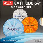 Latitude 64 Advanced 3 Disc Retro Burst Starter Set | Set Includes a Retro Keystone, Retro Fuse, and Retro Saint | Maximum Distance Frisbee Golf Driver | Frisbee Golf Stamp and Color Will Vary…