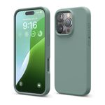 elago Compatible with iPhone 16 Pro Case, Premium Liquid Silicone Case, Full Body Protective Cover, Shockproof, Slim Phone Case, Anti-Scratch Soft Microfiber Lining, 6.3 inch (Midnight Green)