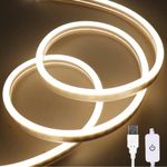 M.best 6.56ft USB LED Strip Lights Waterproof Flexible LED Neon Tape Lights with Switch for Bedroom Indoors Outdoors