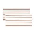SSWBasics 4ft x 2ft Horizontal White Slatwall Panels Easy Organizer (24" H x 48" L) - Pack of 2 - Streamline Your Space with Effortless Retail Displays, Garage Wall Solutions, and Craft Storage