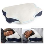 Silentnight Sleep Therapy Neck Pillow - Orthopaedic Support Pillow for Shoulder and Neck Pain Relief for Back Front Side Sleepers with Memory Foam Base, Air Mesh Sides and Adjustable Fill