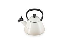 Le Creuset Kone Stove-Top Kettle with Whistle, Suitable for All Hob Types Including Induction, Enamelled Steel, Capacity: 1.6 L, Meringue, 40101027160000, One Size