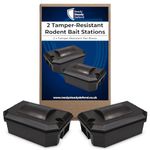 Lockable Rodent Bait Station - x2 Tamper-Resistant, Versatile Bait & Trap Compatibility, complies with UK & EU Regulations, Made from Recycled Plastics, Durable