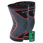 Rymora Knee Support Brace for Woman and Man- Knee Compression Sleeves, Comfortable and Secure Sleeve Supports for Weight Lifting, Running, Sports, Weak Joints, Fitness (2XL, A Pair, Slate Grey)