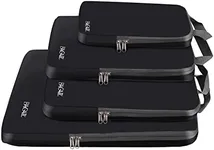 Bagail 4 Set Compression Packing Cubes Travel Expandable Packing Organizers (Black)