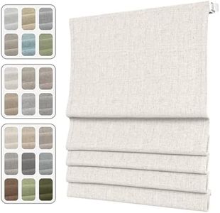 SLKWDOBD No Drill Cordless Roman Shade for Window, Light Filtering or Blackout No Tool Roman Blind, Thermal Insulated, UV Protection, Privacy, Custom Size for Home, Office, No Drill Basic Type