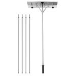 Extendable Aluminum Snow Rake, LIVINGbasics 20FT Snow Roof Rake 26-inch Large Blade Snow Shovel, 5-Section Tubes and TPR Non-Slip Handle, Removal Tool for Removing Snow, Wet Leaves, Dribs