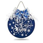 Whaline Snow Wooden Hanging Sign Wi