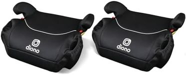 Diono Solana, No Latch, Pack of 2 Backless Booster Car Seats, Lightweight, Machine Washable Covers, Cup Holders, Black