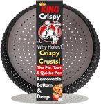 Jean Lemond: Introducing King Crispy's Deep Pie, Tart & Quiche Pan With Perforated Holes For Crispy Crusts. A Non-Stick, Removable Bottom, Dishwasher Safe, Pie Pan Baking Plate Dish. (9 inch x 2 Deep)