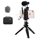 Comica CVM-VM10-K2 Smartphone Microphone Kit with Tripod, Microphone for iPhone 6, 7, 8, X, 11,12,13 and Android Smartphones - External Video Shotgun Mic for TikTok Vlogging Equipment