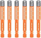 JOERIC Orange Hex Shank 3/8" Dry Diamond Drill Bit Set, 6PCS 10mm Diamond Core Drill Bit for Granite Marble Tile Ceramic Stone Glass (Not for Wood)