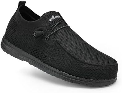 perunvie Steel Toe Shoes for Men Slip On Composite Toe Loafers Non Slip Puncture Proof Work Safety Shoes Comfy Lightweight for Construction Warehouse Black-a