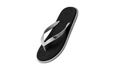 Neeman's Eco Classic Slippers for Men | Stylish, Comfortable & Lightweight Flip Flops for Men's | Flexible & Durable | Flat, Rubber, Anti Skid, Soft Daily Use Chappal (Ash Black, UK9)