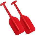 WTMORE Telescoping Boat Paddle Collapsible Oar for Boat 21'' - 42'', Collapsible Paddle for Boat Kayaking Rafting Jet Ski Canoe and Safety Boat Accessories 2 Pack, Red