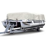 Budge P-300-3 300 Denier Pontoon Cover Gray 24' - 28' Long (Beam Width Up to 110") Lightweight, Waterproof, UV Resistant