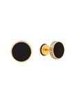 Yellow Chimes Earrings for Men and Boys Fashion Golden Studs for Men | Gold Toned Black Studs | Stainless Steel Stud Earrings | Birthday Gift for Men and Boys Anniversary Gift for Husband