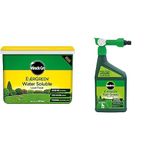 Miracle-Gro Water Soluble Lawn Food 2kg & EverGreen Fast Green Spray & Feed, Liquid Lawn Food, 1 Litre