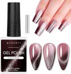 Makartt Cat Eye Gel Nail Polish: Temperature Changing Gel Polish Reflective Glitter Nail Polish Gel with Cat Eye Magnet for Nails Magnetic Nail Gel UV LED DIY Nail Art Home Salon Cocoa Blaze