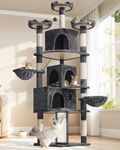 Yaheetech 194cm Large Cat Tree, Multi-Level Cat Tower with 3 Big Comfy Condos, Scratching Posts, 3 Cozy Perches, 2 Baskets, Activity Center for Indoor Cats Dark Grey