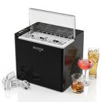 Milton Ice Maker Machine 1.5L | 9 Bullet Ice Cubes in 6–8 Mins | 12Kg/24Hrs | 2 Size ice cubes | Portable Countertop Ice Maker for Home, Kitchen, Office & Parties | Black (1 year warranty)
