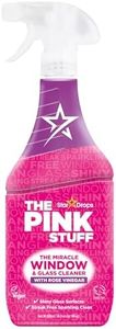 The Pink Stuff Miracle Window Cleaner Spray, 30 fl oz – Now 20% More! Streak-Free Glass & Mirror Cleaner for Crystal Clear Shine – Cuts Through Grease, Fingerprints & Smudges with Ease