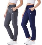 Modeve ® Women Cotton Blend Pack of 2 Track Pant for Summer || Women Lower || Women Pyjama || Lounge Pants_Grey and Navy_X-Large