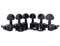 Guyker Guitar Locking Tuners (3L + 3R) - 1:21 High End Roto-Grip Rotomatic Lock String Tuning Key Pegs Machine Head with Big Handle Replacement for Electric, Folk or Acoustic Guitars - Black