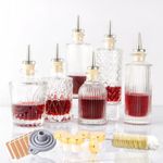 Shining Craft Bitters Bottle Set of 6 Dasher Bottles for Cocktails with Stainless Steel Dash Tops and Stoppers, Dispenser Bottles, Barware Set for Home Bar (6 pacl)