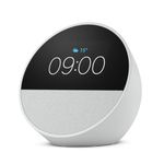 All-new Echo Spot (2024 release), Smart alarm clock with vibrant sound + Alexa, Glacier White