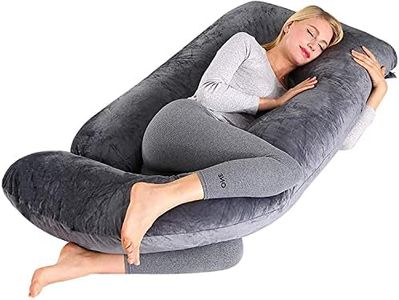 Ufurniture Pregnancy Pillow, J Shaped Body Pillow with Removable Cover, Extended Full Body Pregnancy Pillow Support for Back, HIPS, Legs, Belly(140x70x18CM, Black)