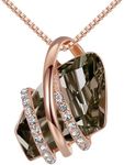 Leafael Wish Stone Crystal Pendant Necklaces for Women, Hypoallergenic Rose Gold or Silvertone Women’s Jewellery, 18+2 Inch Chain, Anniversary and Birthday Gifts for Wife, Mother and Daughter