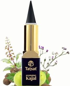 Tatsat Ayurvedic Herbal Kajal | Natural, Lead-Free & Chemical-Free Eye Care | Soothing Formula for Everyday Use | Safe for All Skin Types | Made with Triphala, Chakshushya Herbs, Castor Oil etc-2.5gm