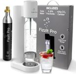 FizzIt Pro - Soda Maker Machine, White - Easy One-Touch Sparkling Water Maker with Reusable 1L BPA-Free Bottle, 425g CO₂ Canister - No Power Required, Durable & Modern Design for Home Use