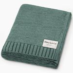 Bleu La La Luxury Organic Cotton Lightweight Knit Baby Blanket (02 - Heritage - Hunter Green)