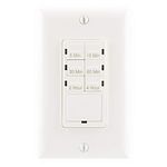 GE Push Button Digital Countdown Timer Switch, NO Neutral Wire Required, 5-15-30 Minute and 1-2-4 Hour Presets, On/Off, for Lights, Exhaust Fans, and Heaters, Décor Wall Plate Included, 15318, White