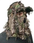 QuikCamo Realtree Xtra 2-in-1 3D Leafy Camo Face Mask + Hat Turkey Hunting Gear (Adjustable, One Size Fits Most)