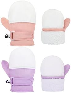 Urban Virgin Infant Baby Toddler Kids Winter Mittnes Lined Fleece Warm Waterproof Ski Snow Gloves For Boys Girls Warm Pink+White&Purple+White 2-4 T