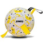 Synco Football Yellow with Green Holding Loops | Size 3 Football | Dog Toy| Dog Training Ball| (Graphic_Yellow)