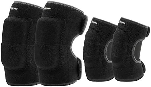 EULANT Adjustable Soft Elbow Pads and Knee Pads for Kids, Child Protective Pad Sets for Bicycle Roller Skating Basketball Football Volleyball Dancing Kneeling,Black M