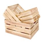 green leaves Sturdy Natural Wooden Apple Crates Retail Display Shelf Box Storage Gift Hampers (Set(L+M+S))