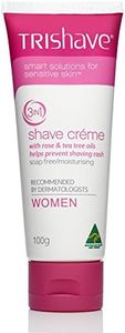 TriShave 3in1 Shave Crème for Women (Sensitive Skin Shaving Cream with Tea Tree Oil), 100 Grams, Tea Tree and Rose