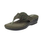 Mochi Women Green Suede Leather Comfort Slip-on Sandal UK/6 EU/39 (44-2)