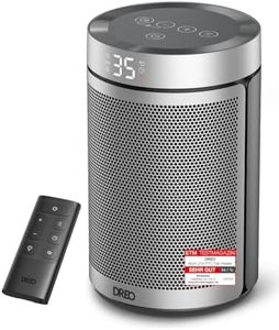Dreo Energiesparender Heizlüfter, 34 dB Leiser 1500W Elektrischer PTC Keramik, Thermostat, Überhitzungs- & Kippschutz, 12 Std. Timer, Elektroheizung für Räume Schlafzimmer, Atom 316, Silber