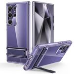 ESR for Samsung Galaxy S24 Ultra Case, 3 Stand Modes, Military-Grade Drop Protection, Supports Wireless Charging, Slim Phone Cover for Samsung S24 Ultra Case, Boost Kickstand Case, Clear Purple