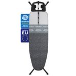 Bartnelli Heavy Duty 48x15 Ironing Board with 4-Layer Cover & Pad, Height-Adjustable, Turbo & Park Zone - Designed in Europe