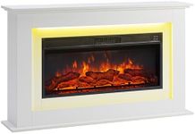 FLAMEKO Savannah Electric Fireplace with 128cm/50" surround and Realistic Flame Effect Heater White Multiple Colours Available