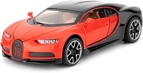 FEXXA Exclusive Alloy Metal Pull Back Die-cast Car Model with Sound Light Mini Auto Toy for Kids Metal Model Toy Car with Sound and Light [New Model] (1.32 Scale-BUGATI CHIRON -RED)