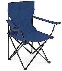 Smitex Portable Folding Chair Picnic Outdoor Camping Chairs Garden, Picnic, Travelling, Lawn, Patio Chair with Arm Rest Cup Holder and Carrying Bag (Blue, Polyester/Steel)