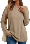 AUTOMET Womens Fall Sweatshirts Tops Back to School Clothes Long Sleeve Shirts Business Casual Outfits, Coffee Grey, X-Large